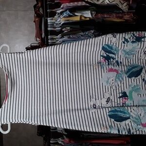 Joules Quality Clothing Great Britain White Sleeveless Shift Dress Floral 12